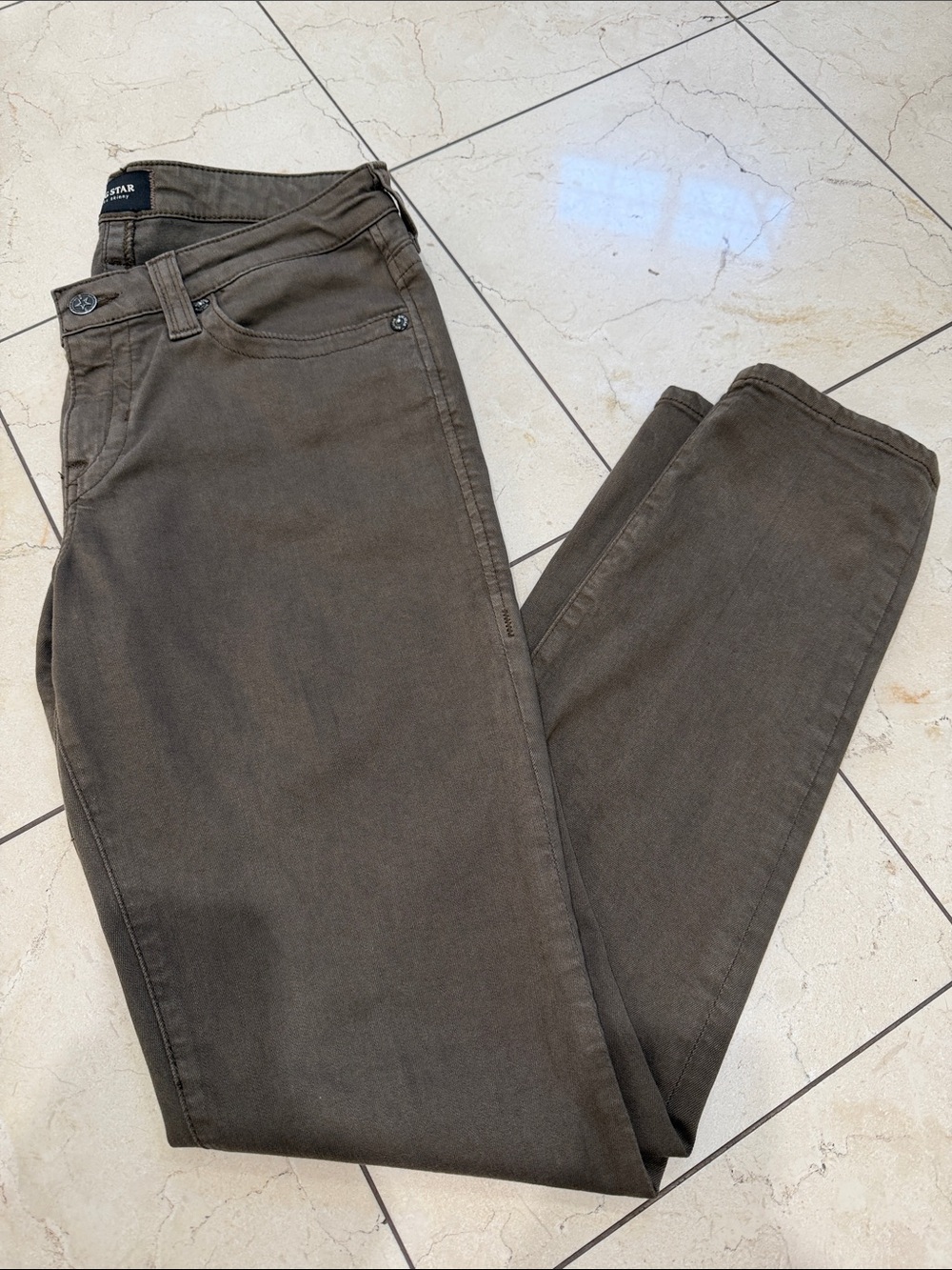 Big Star Women’s Slim Straight Jeans in Olive Brown